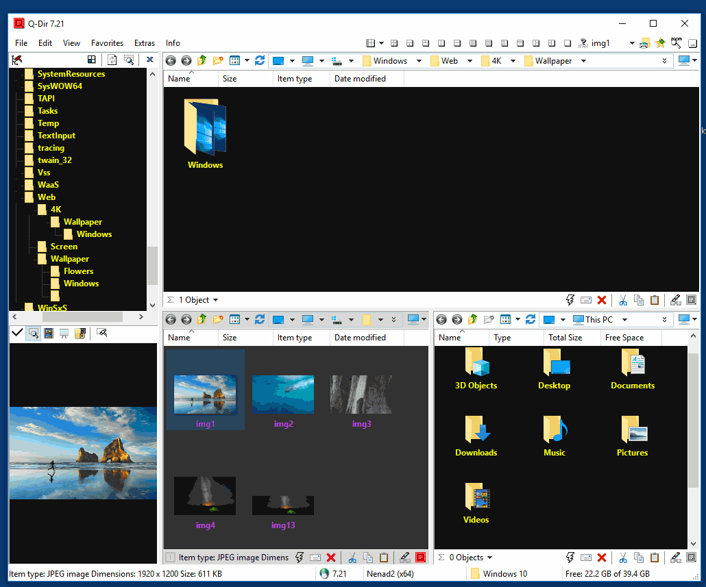 Folder management on Windows 10 like in Windows XP / 98!